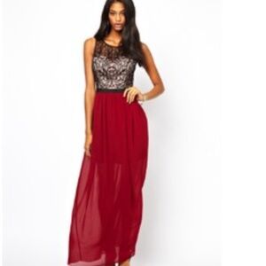 Chiffon Maxi Dress With Cornelli Trim Prom Party Dress